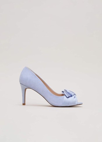 Phase Eight Satin Twist Peeptoes Heels Blue Canada | CSAERT-390